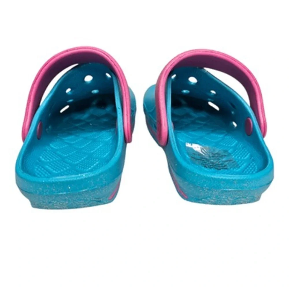 Unisex Kids Glitter Teal Pink Clogs Water‎ Shoes Size 1 Summer